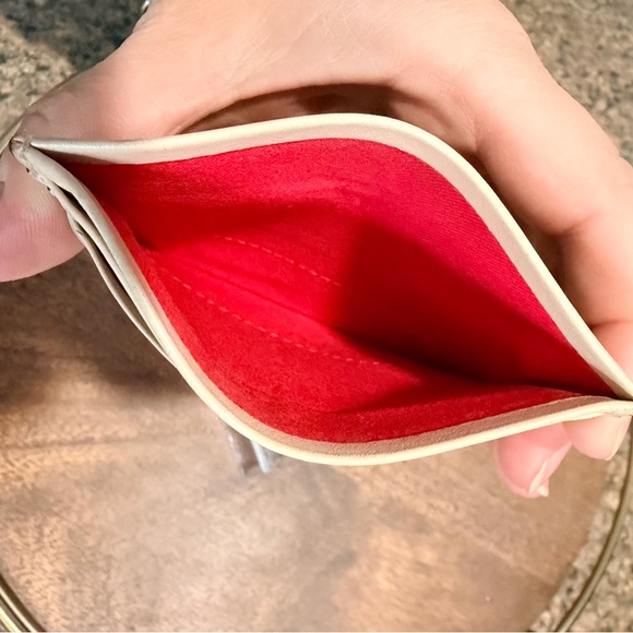 Christian Louboutin Kios Cream Multi Stud Calfskin Card Holder - Picture 4 of 6